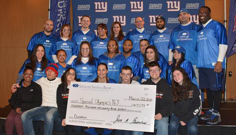 spencers blue diamonds score big at new york giants snow bowl fundraiser