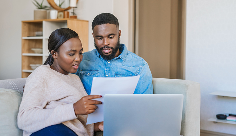 Young African American couple