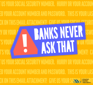 Bank Never Ask That Banner